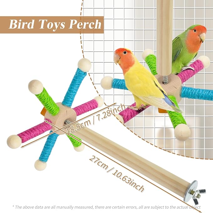Bird Perch Toy for Cage, Spinning Windmill Bird Perch Toy, 360° Rotating - Image 4