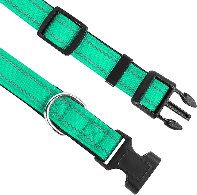 Reflective Dog Collar, Adjustable Soft Neoprene Padded Nylon Pet Collars - Image 3