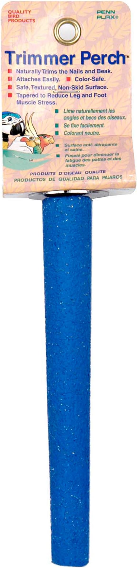 PENN-PLAX Bird-Life Cement Trimmer Bird Perch – Naturally Trims Nails & Beak – by Penn-Plax