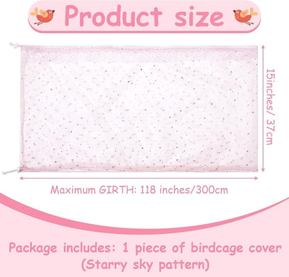 Shappy Large Bird Cage Cover, Bird Cage Seed Catcher, Adjustable Star Pattern - Image 2