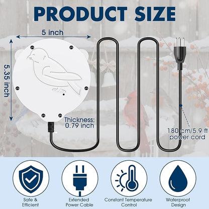 Outdoors 100W Bird Bath Heater for Winter, Birdbath Deicer Pond De-icer - Image 2