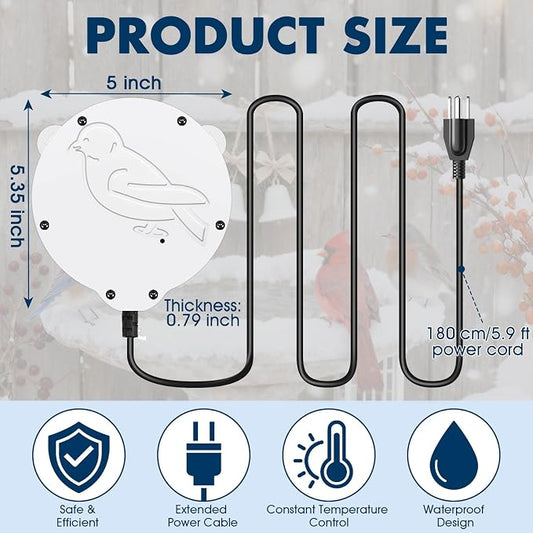 2 Pack Outdoors 100W Bird Bath Heater - Image 2