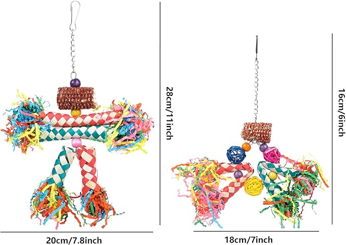 LifeIdeas Bird Shredding Toys, Colorful Bird Foraging Toys - Image 3