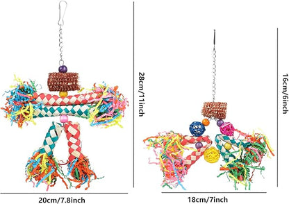 LifeIdeas Bird Shredding Toys, Colorful Bird Foraging Toys - Image 3