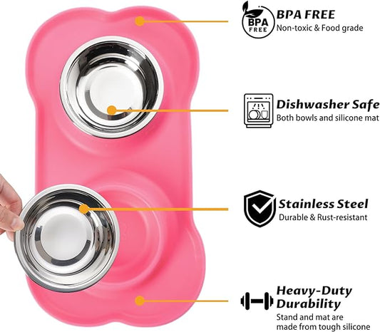 Hubulk Pet Dog Bowls 2 Stainless Steel Dog Bowl - Image 2