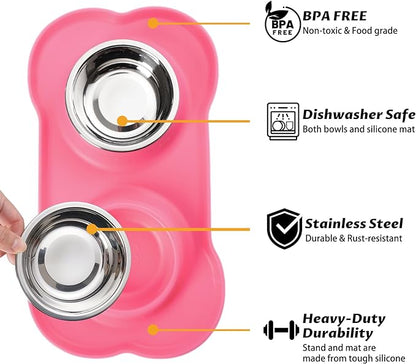 Hubulk Pet Dog Bowls 2 Stainless Steel Dog Bowl - Image 2