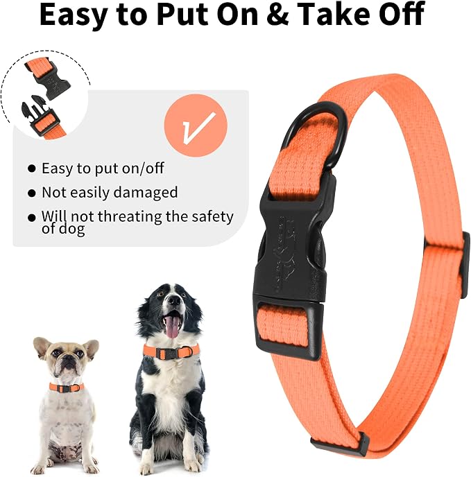 lynxking Dog Collar Soft Padded Breathable Cotton Solid Color Strong Adjustable - Image 4