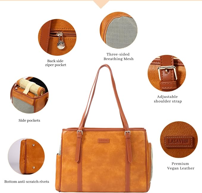 Fashion Dog Purse Pet Carrier Leather Bag - Image 4