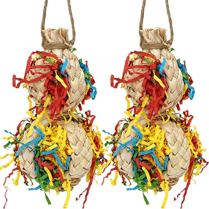 2PCS Bird Foraging Toys, Parrot Shredding Chewing Shredder Hanging Toys by DEMONTALK