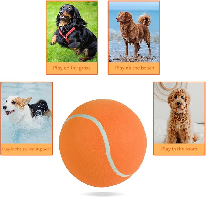 susu & wuwu Giant Tennis Ball for Dogs Yellow Big Tennis Ball for Dog Birthday - Image 6