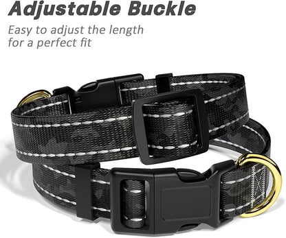 Reflective Dog Collar for Medium Dogs, Cute Camouflage Adjustable Heavy-Duty - Image 6