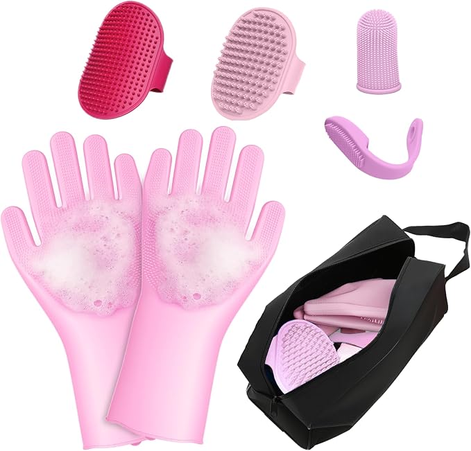 7-Piece Pet Grooming Kit with Storage Bag | Portable Bathing Set by Unknown
