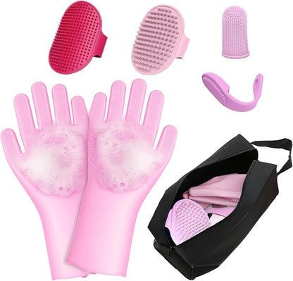 7-Piece Pet Grooming Kit with Storage Bag | Portable Bathing Set by Unknown