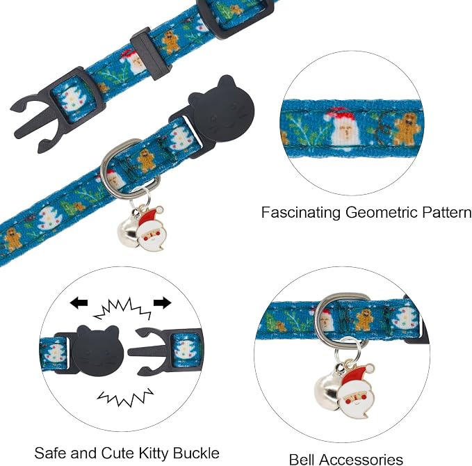 Christmas Cat Collar, Cotton 2 Pack Cat Collar - Image 5