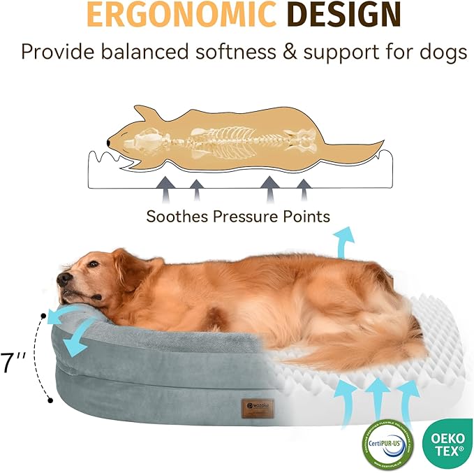 Orthopedic Waterproof Large Dog Bed: Memory Foam Washable Dog Bed - Image 3