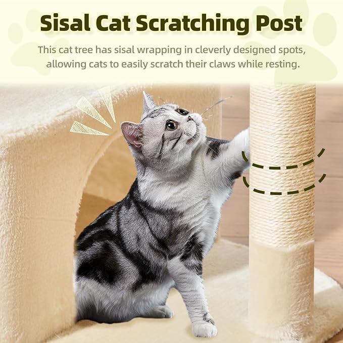 Taoqimiao MS043M Cat Tree, 32.2-Inch Cat Tower - Image 3