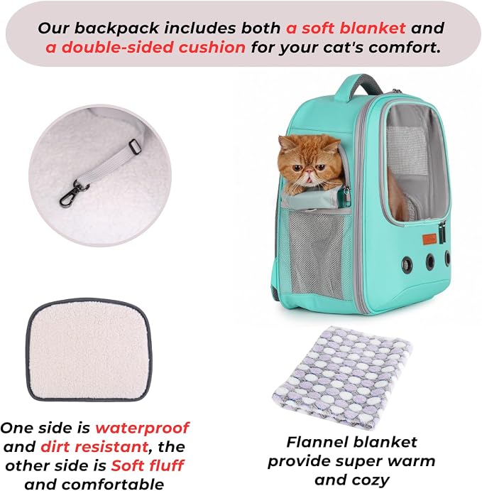 Lollimeow Pet Carrier Backpack, Bubble Backpack Carrier, Cats and Puppies - Image 2