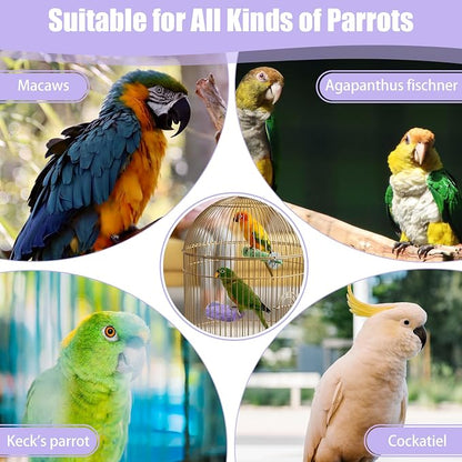 Bird Beak Grinding Stone 2 Pcs Bird Parrot Cage Perch Stand Platform Foot Claws - Image 3