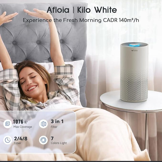 Afloia Air Purifier for Home Bedroom Large Room Up to 1076 Ft², 3-Stage Filter - Image 2