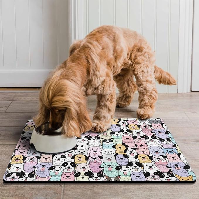 Pet Feeding Mat for Floors Waterproof Dog Mat for Food and Water Absorbent - Image 7