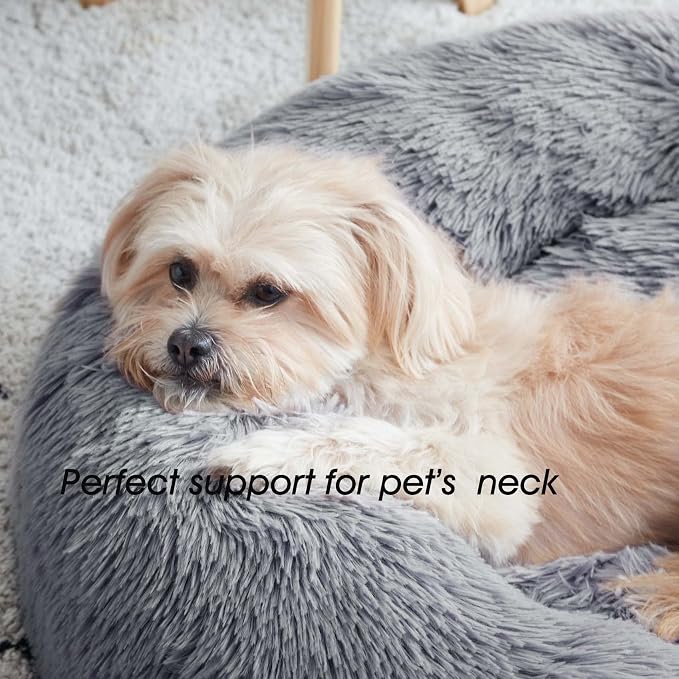 WESTERN HOME WH Calming Dog & Cat Bed, Anti-Anxiety Donut Cuddler Warming Cozy - Image 2