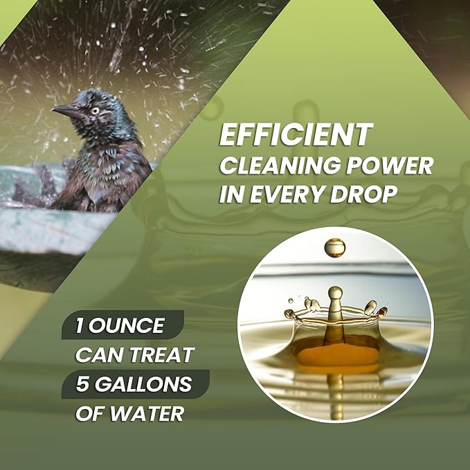 16oz Bird Bath Cleaner, Cleans 80 Gallons of Water, Ideal Fountain Cleaner Safe - Image 4