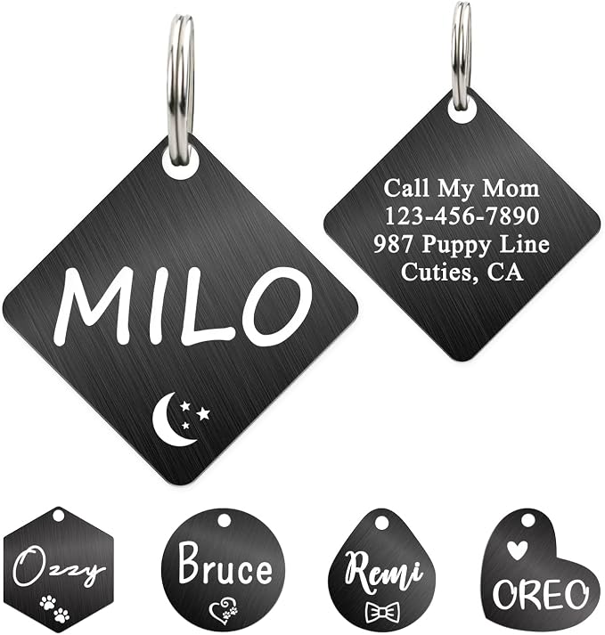 Ultra Joys Dog ID Tag, Custom Dog Tag Personalized Cat Tag, Pet ID Tag by UltraJoys