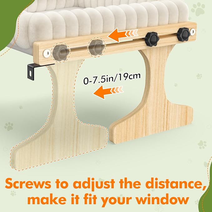 Cat Perch for Window XiaZ Cats Hammock Indoor Cat Bed for Window Adjustable - Image 6