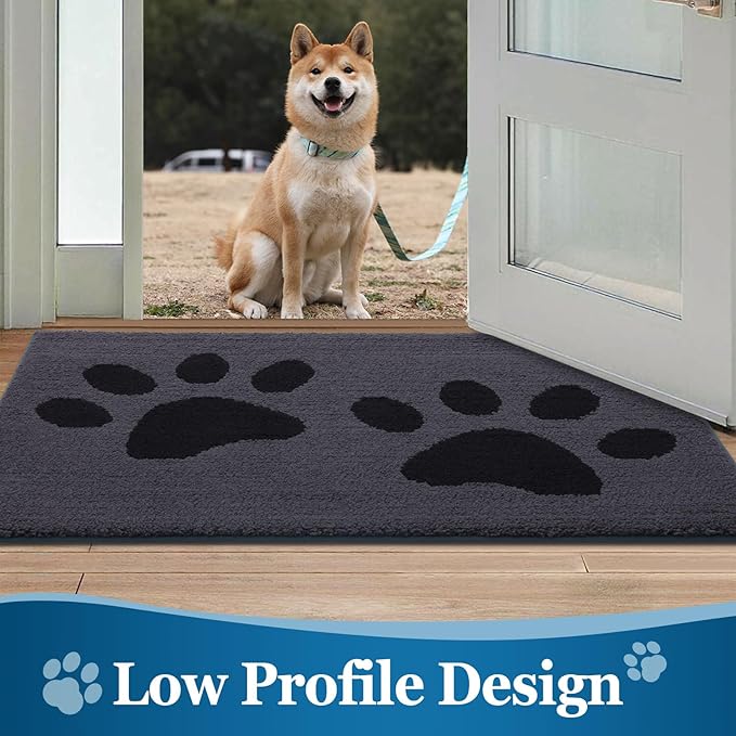 Buganda Dog Door Mat for Muddy Paws, Absorbent Dirt Trapper Washable Indoor - Image 5