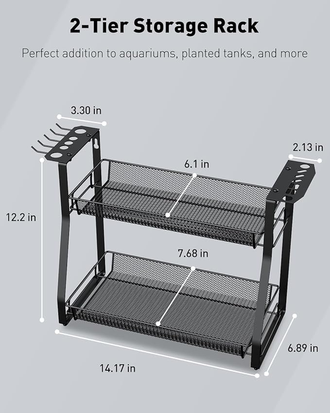 Pawfly Aquarium Tool Organizer, Detachable Metal Fish Tank Accessory Organizer - Image 2