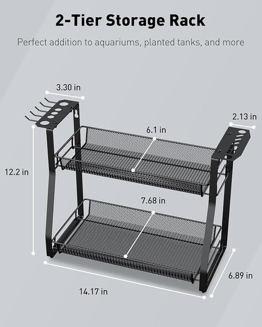 Pawfly Aquarium Tool Organizer, Detachable Metal Fish Tank Accessory Organizer - Image 2
