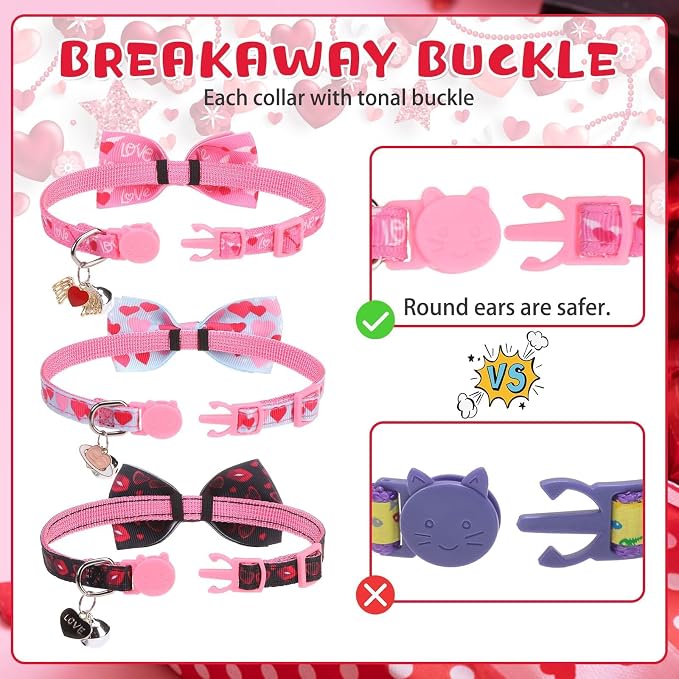 KOOLTAIL Pink Cute Cat Collars Breakaway - Image 5