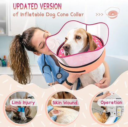 Supet Raised Inflatable Dog Cone Collar to Stop Licking, Soft Dog Cone - Image 2
