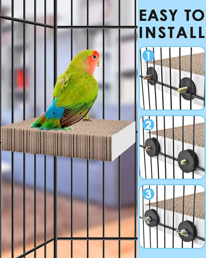 KATUMO Parrot Toys, 7 Inch Conure Shredder Foraging Toys Bird Perch Stand - Image 3