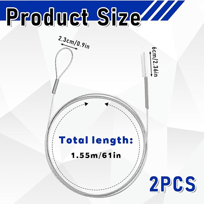 2 Pcs Long Tube Cleaner Brush, Extra Long Pipe Tube Cleaner Flexible Longs - Image 2
