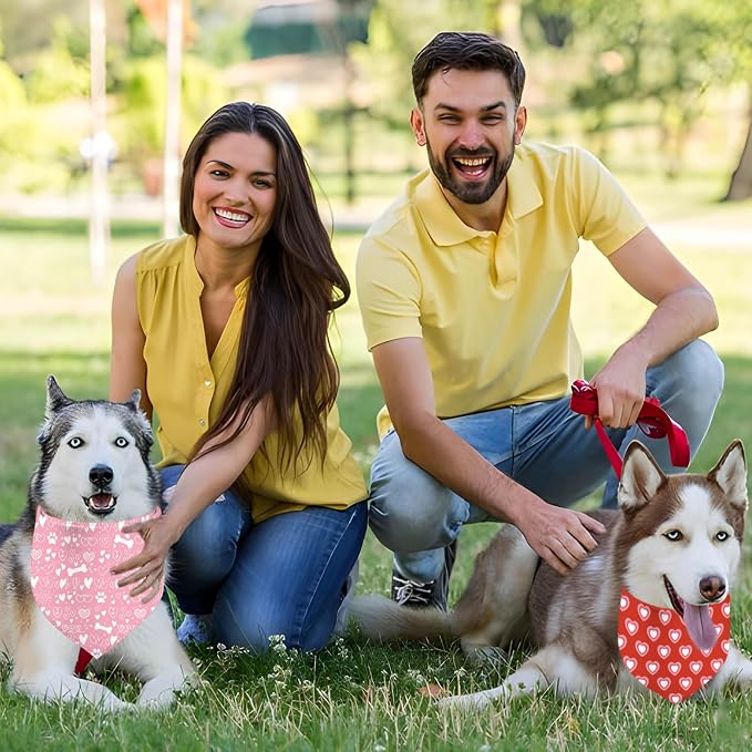 Valentine's Day Dog Bandana, 2 Pack Adjustable Holiday Party Birthday Pets - Image 7