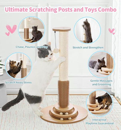Made4Pets Cat Scratching Post Premium Sisal Cat Scratcher Kitten Toys - Image 2