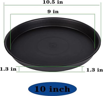 2 Pack of 10 inch Plant Saucer Gray, Heavy Duty Plastic Plant Saucer 10 inch - Image 2