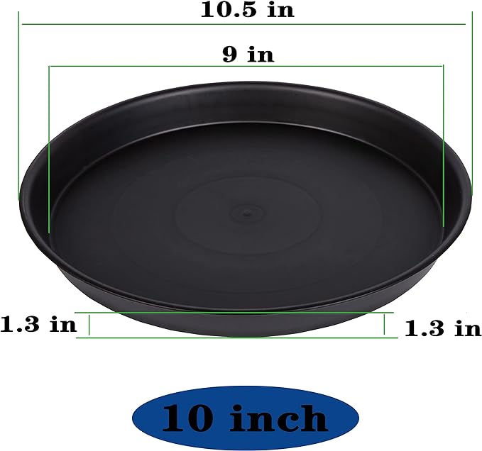 6 Pack 10 inch Plant Saucer, Heavy Duty Plastic Plant Saucers 10 inch Round - Image 2