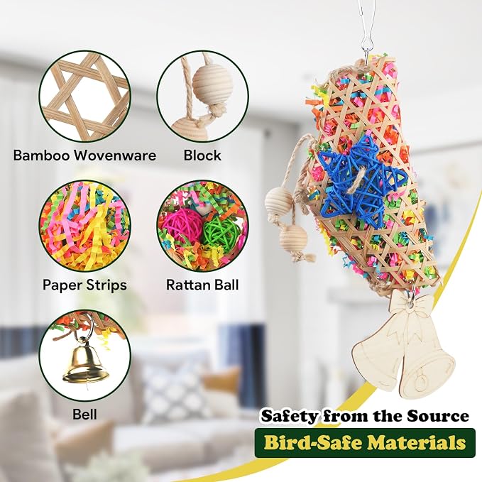 Bird Toys, Parakeet Foraging Toy, Hanging Chewing Toy, Bird Cage Accessories – - Image 3