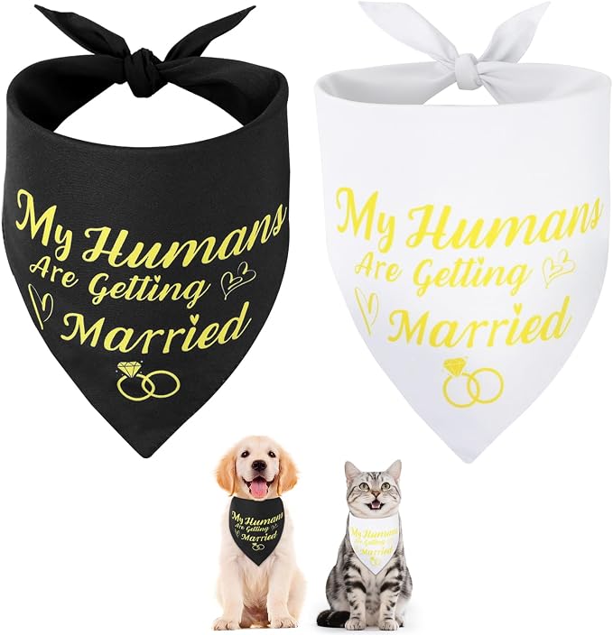 SZEE Wedding Decorations for Pets, 2 Pack My Humans are Getting Married Dog by SZEE