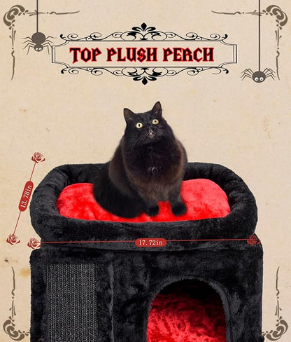 SYANDLVY Gothic Cat Tree with Coffin Bed - Image 6