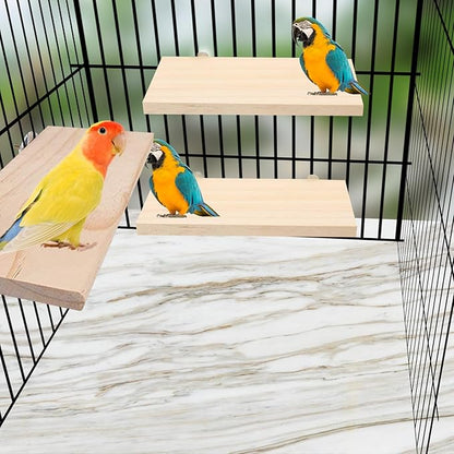 4 Pack Bird Perch Stand 12.4×5.3 Inch Parrot Wood Platform Rectangle Wood Perch - Image 6