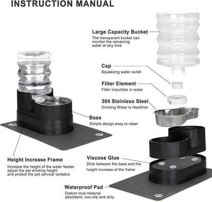 RIZZARI Automatic Cat Water Dispenser: Large 5L Black - Image 3