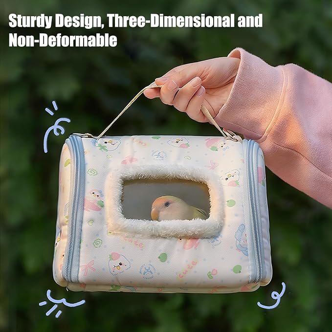 Portable Bird Travel Carrier, Transparent Window Visibility, 23.5x18x16cm - Image 4