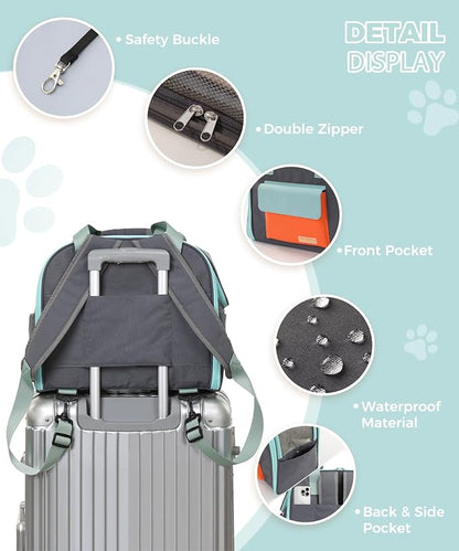 Expandable Cat & Small Dog Carrier Backpack, Soft-Sided Airline-Approved Pet - Image 3