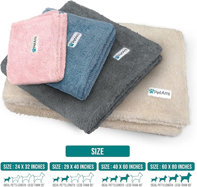 PetAmi Dog Blanket for Small Dogs Blue, Fluffy Soft Puppy Blanket, Sherpa - Image 8