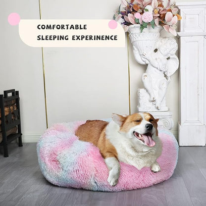Calming Dog Bed for Medium Dogs Washable Donut 30 inches Anti-Slip Pet Bed - Image 6