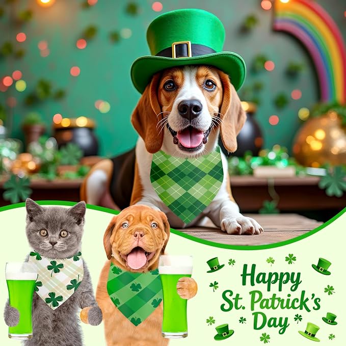 Weewooday 50 Pcs St Patricks Day Bandanas Bulk - Image 2