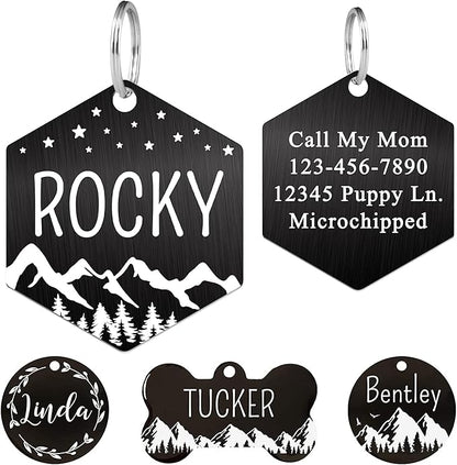 Ultra Joys Stainless Steel Pet ID Tag Dog Name Tags Personalized Front and Back by UltraJoys